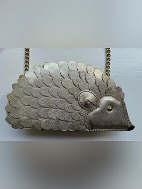 ✨ Rare Kate Spade Gold Hedgehog Clutch